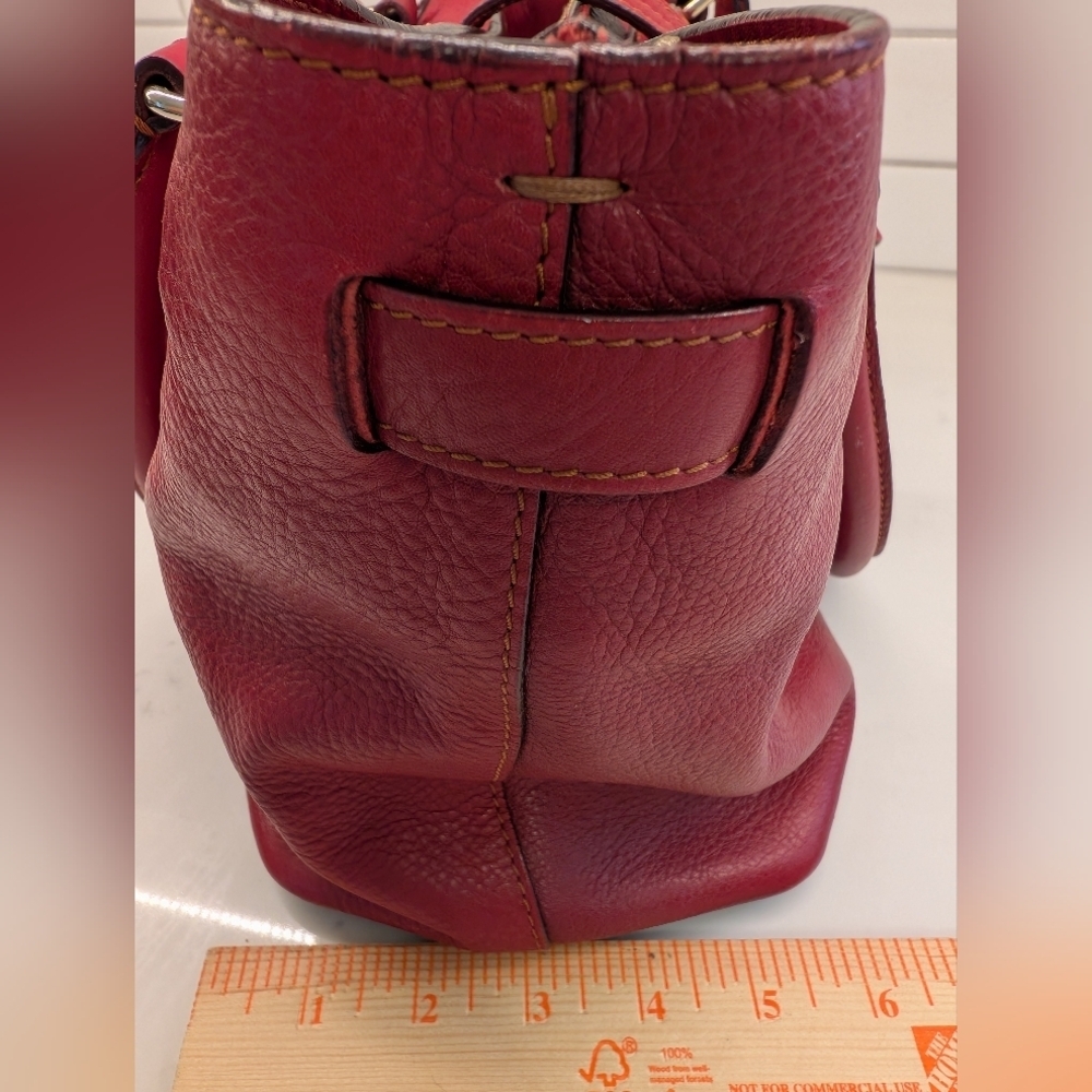 Dooney & Bourke VTG Red Leather Tote Bag, Made In Italy, EUC - Picture 7 of 13